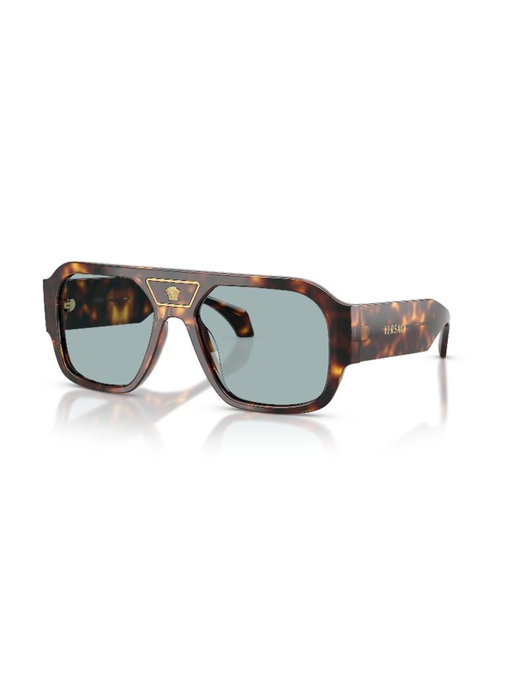 New Versace Men's Sunglasses Havana Blue Lens Acetate Frame VE4508U 553780 56